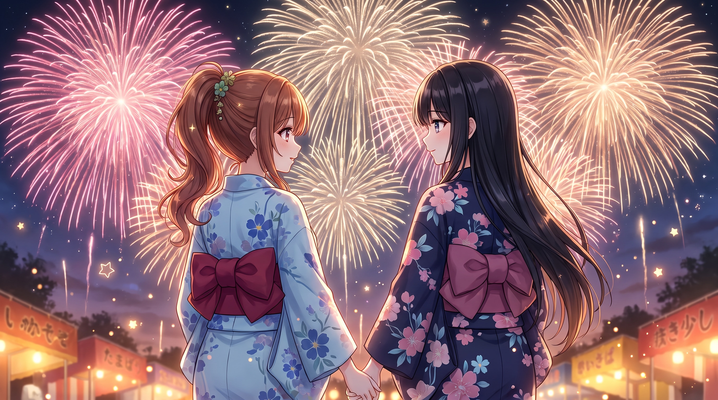 双星花火夜 | の人気AIイラスト・グラビア