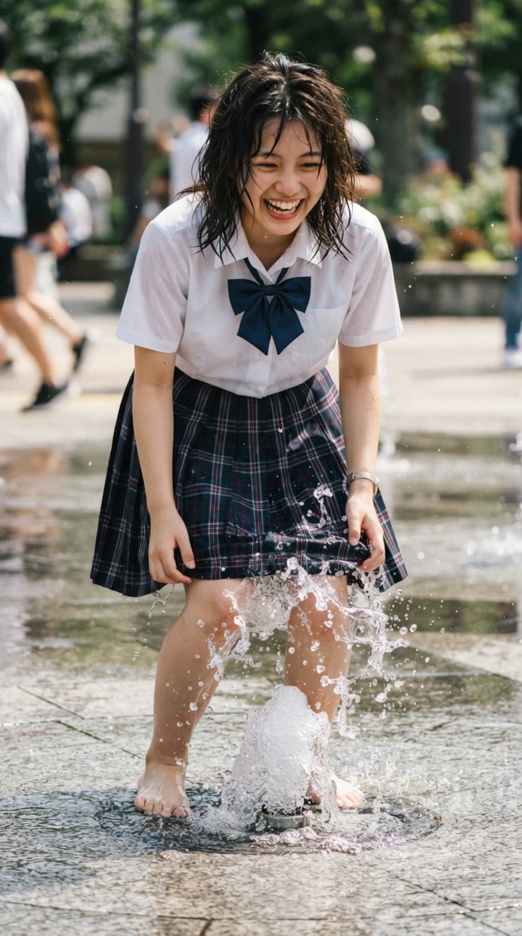 噴水で水浴び1