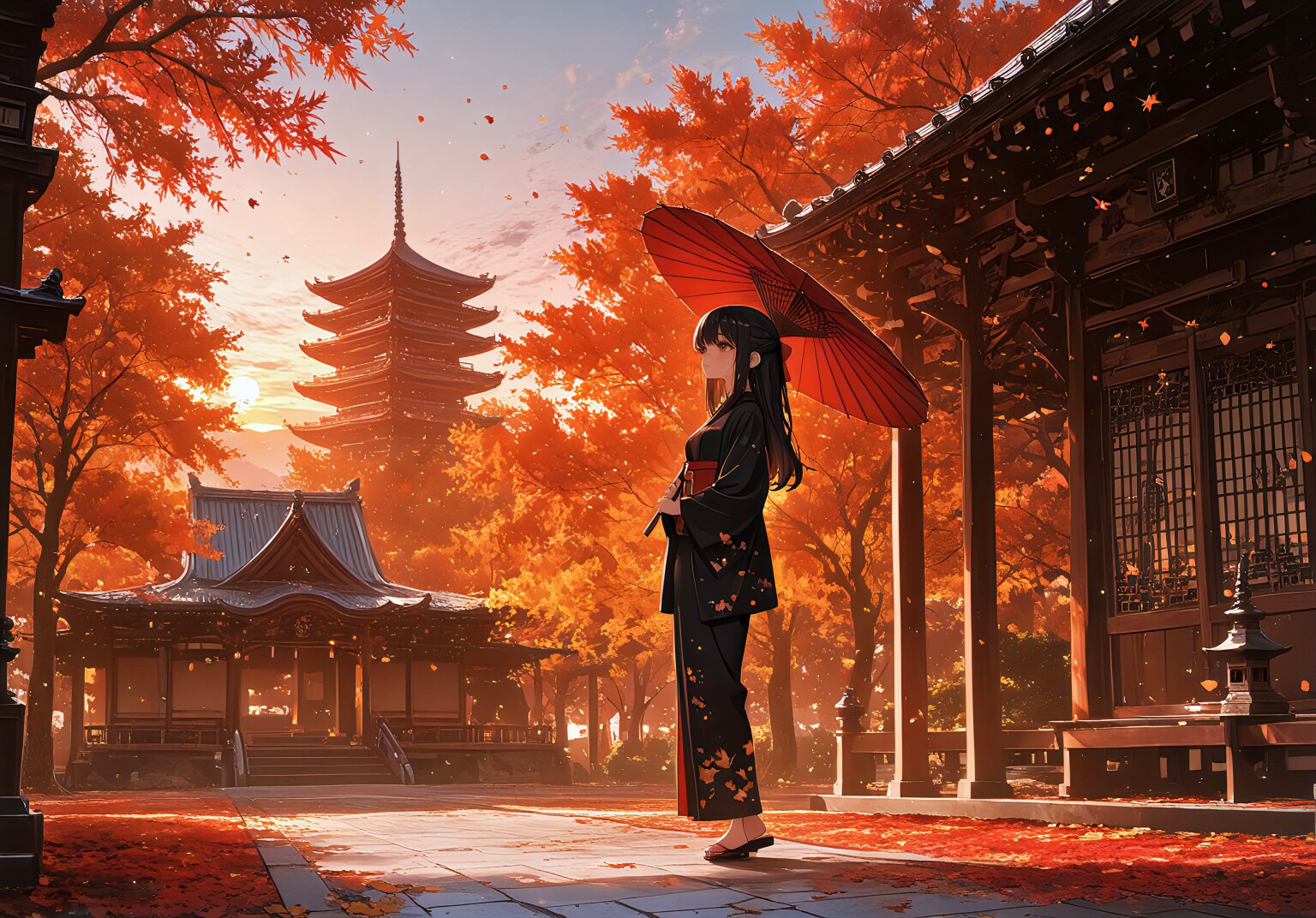 紅葉塔影 | の人気AIイラスト・グラビア