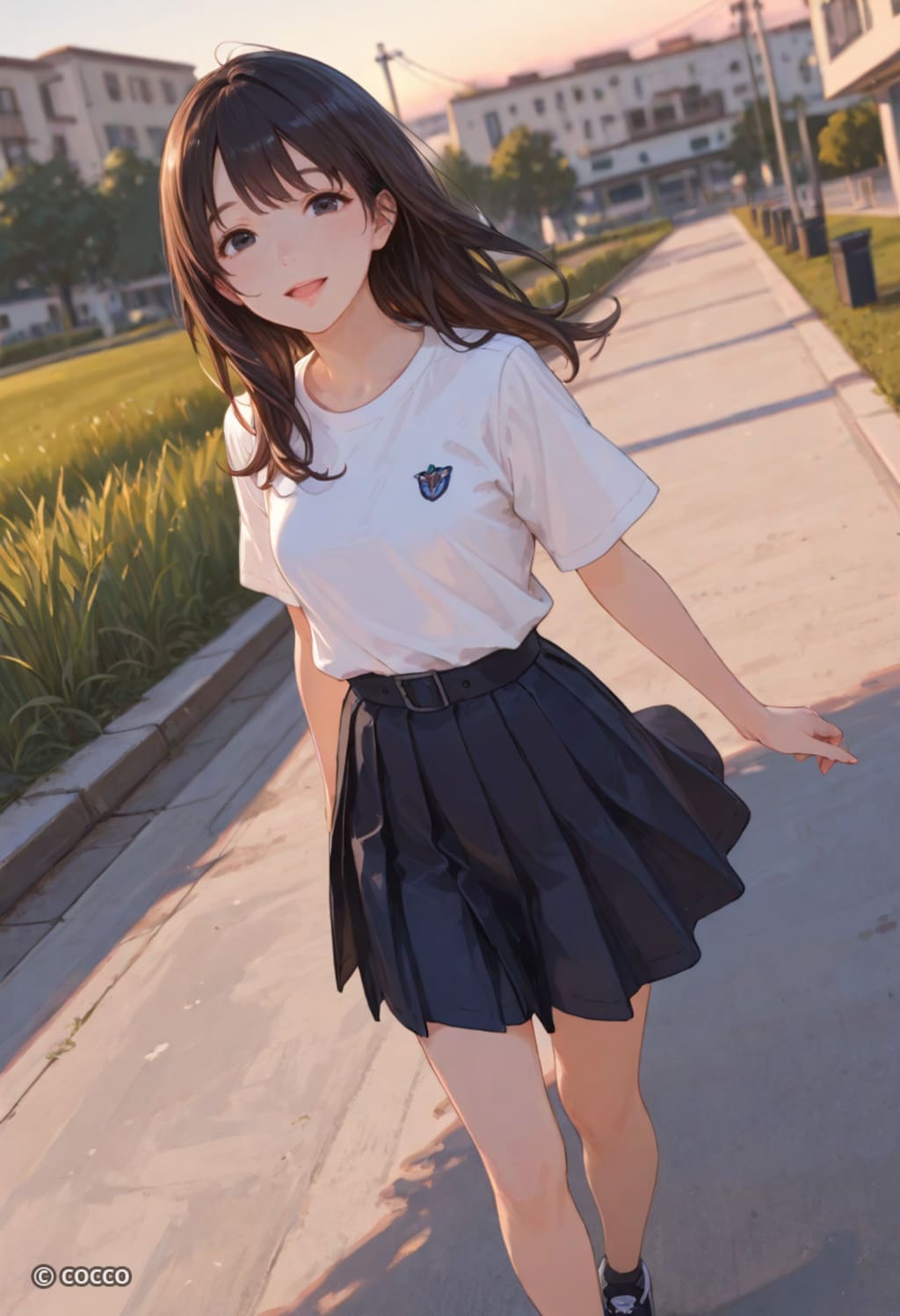 夕暮れの道