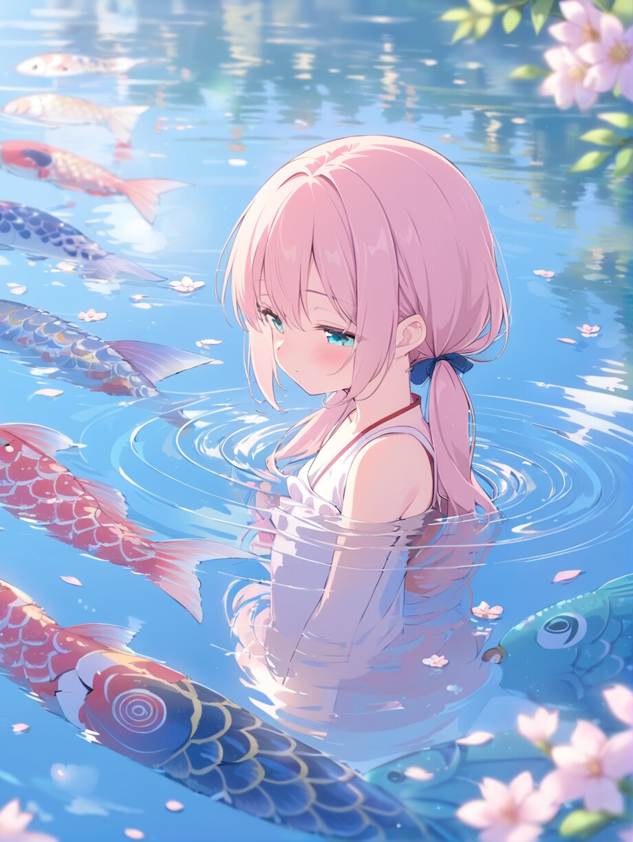 そらを、およいでる。 みずに、うつってるだけ。