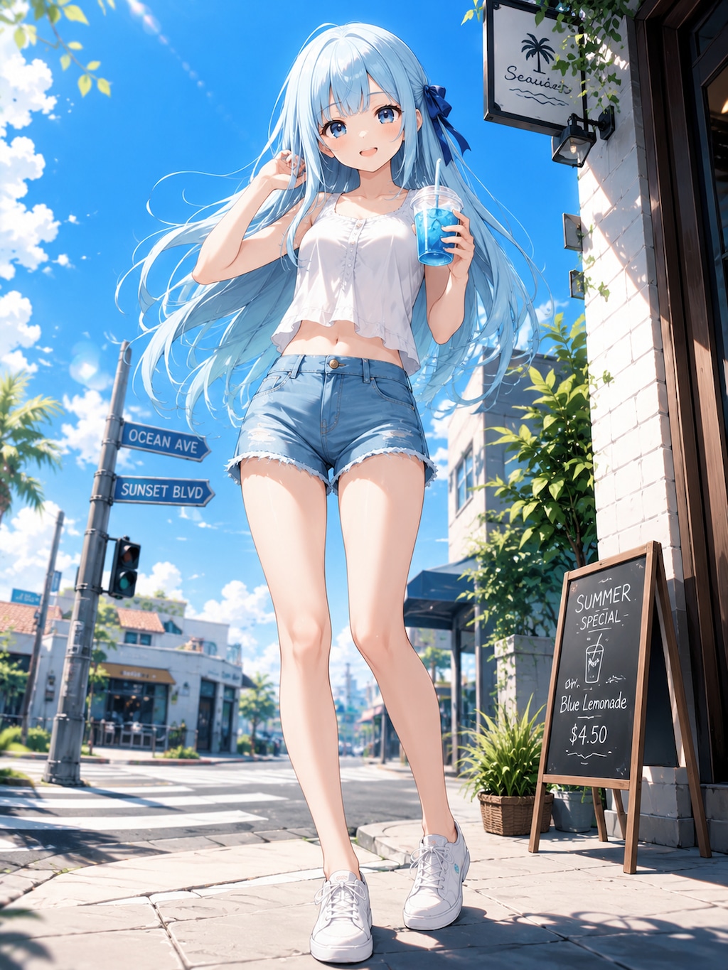 ホットデニムパンツ姿の優葵ちゃん