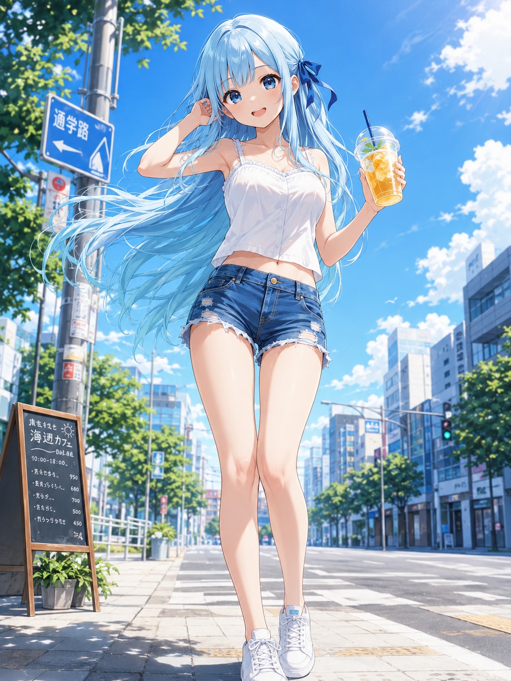 ホットデニムパンツ姿の優葵ちゃん