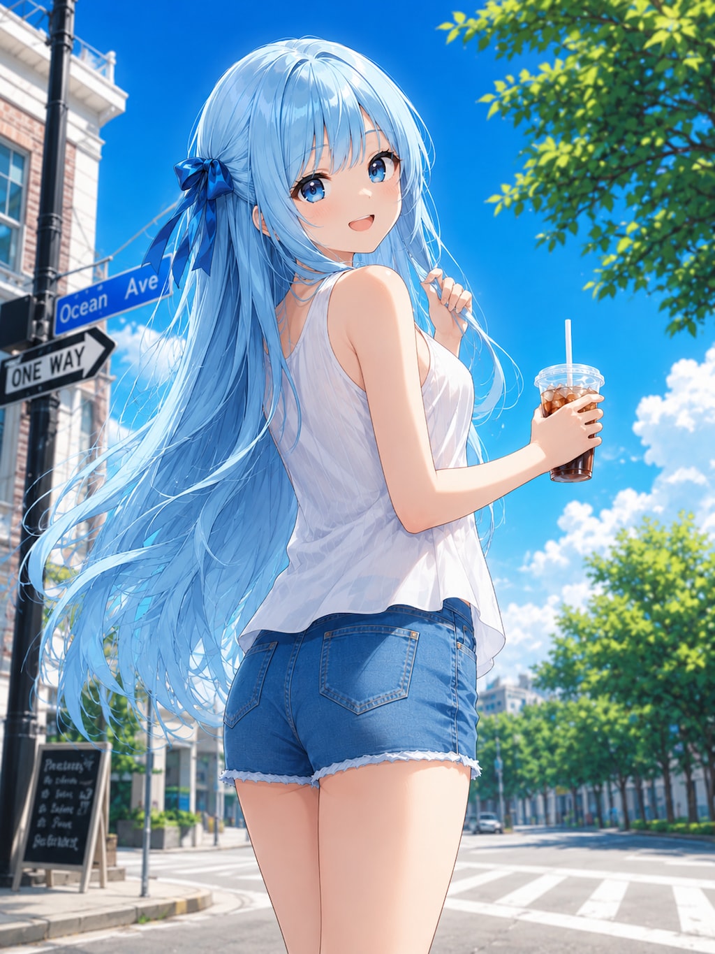ホットデニムパンツ姿の優葵ちゃん