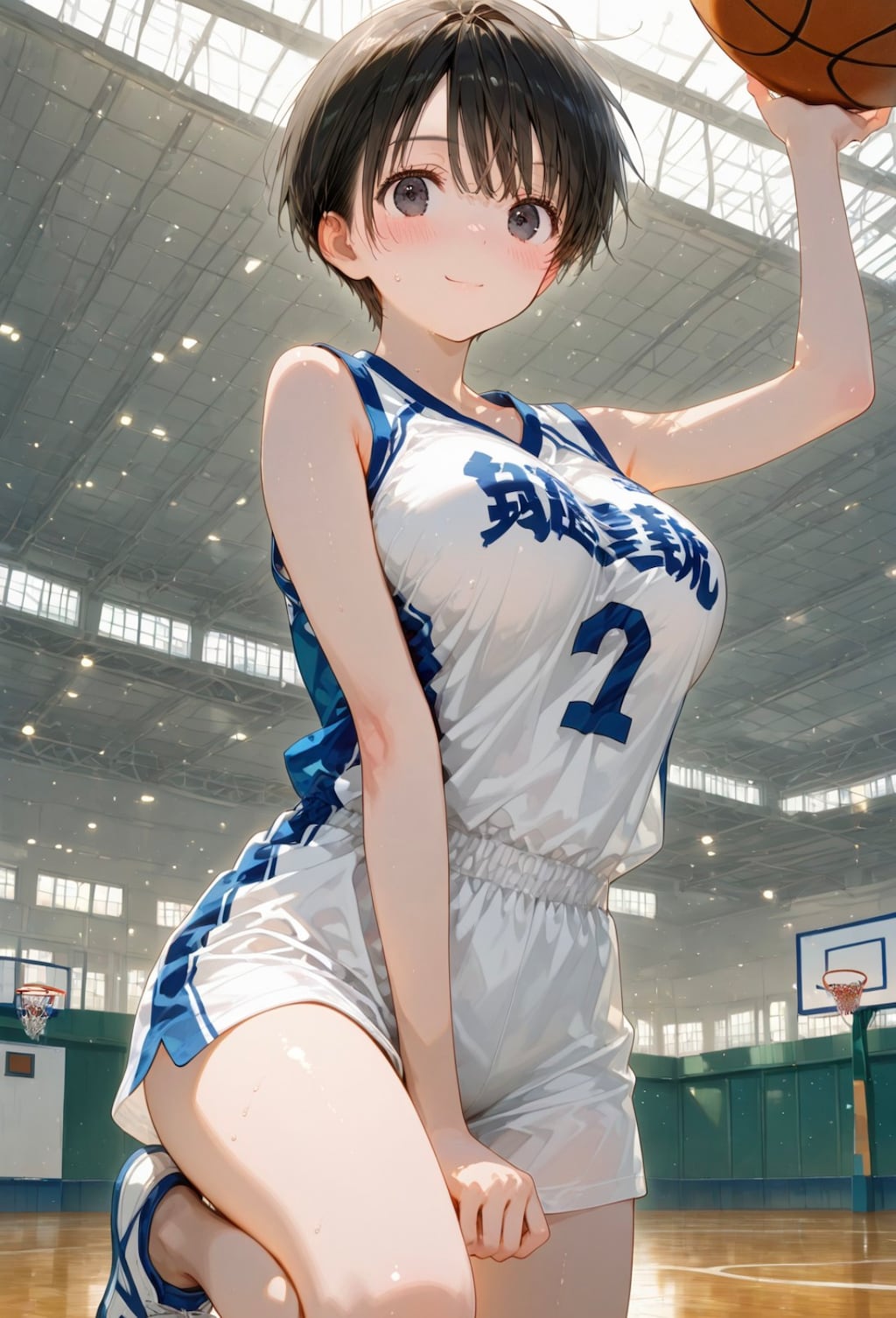 【即落2ｺﾏ】バスケ部彼女が「おふぅん♡」