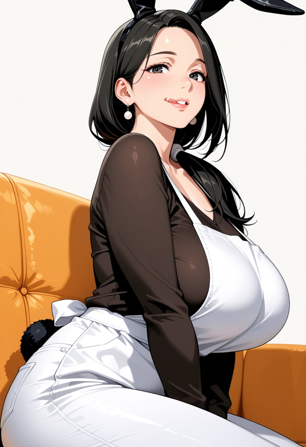 エプロン熟女バニー