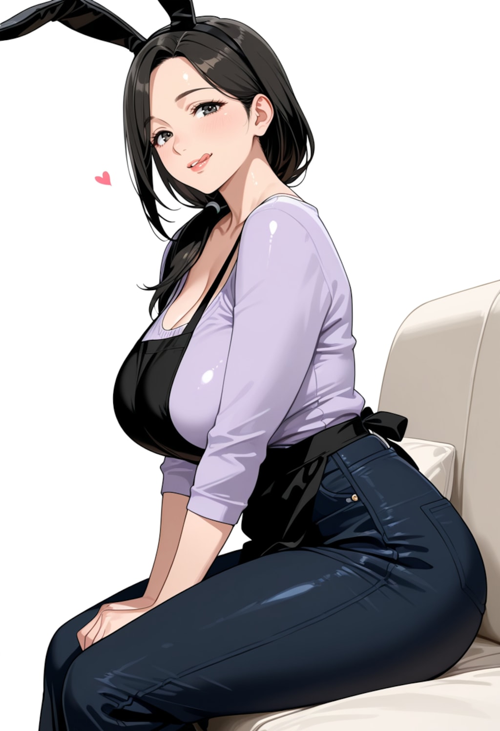 エプロン熟女バニー