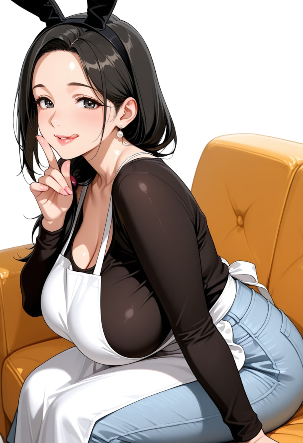 エプロン熟女バニー