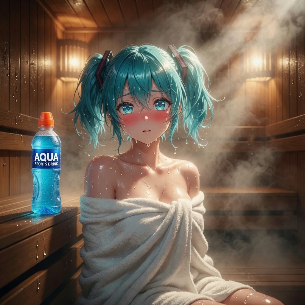 スチームサウナにミクさん