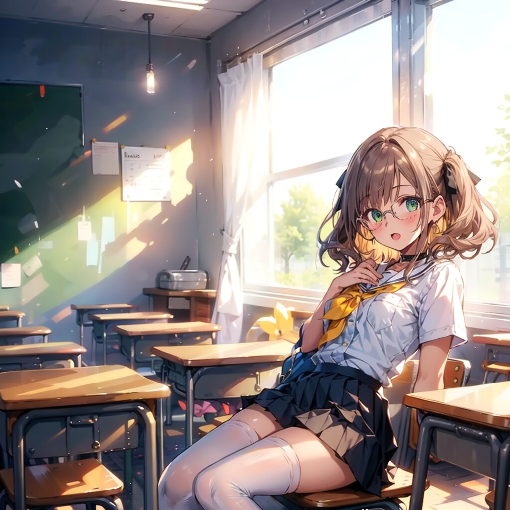 教室のニーハイ | の人気AIイラスト・グラビア