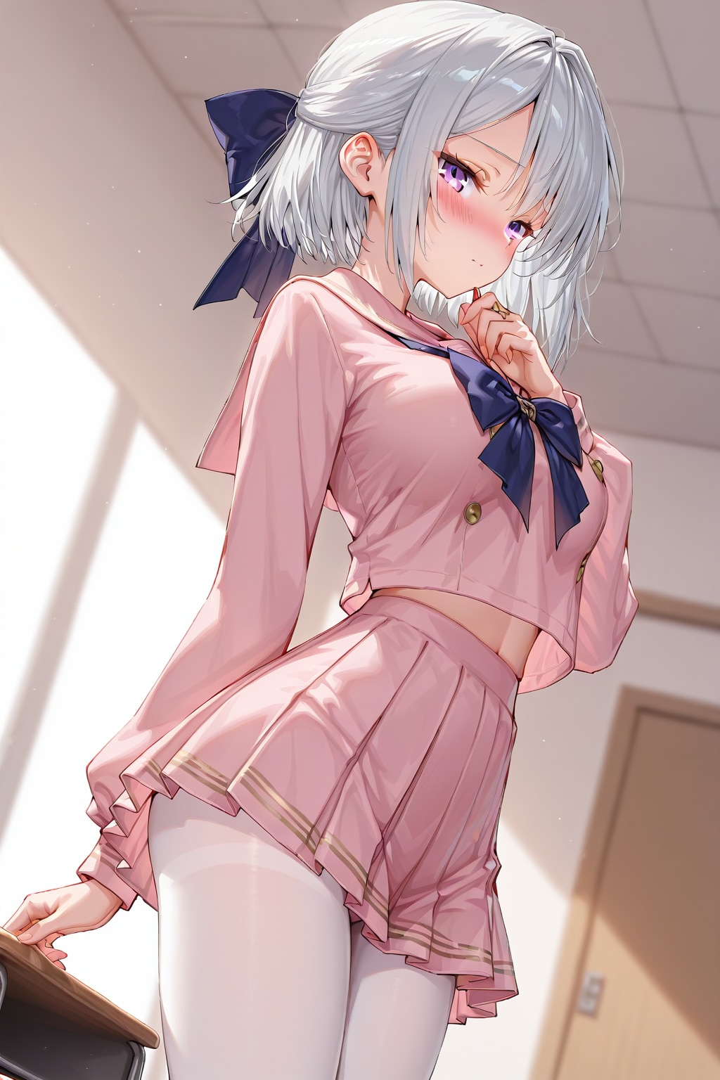 (1196)銀髪ちゃんセーラー服