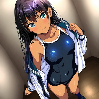 セーラー服スクール水着紺ハイソックス