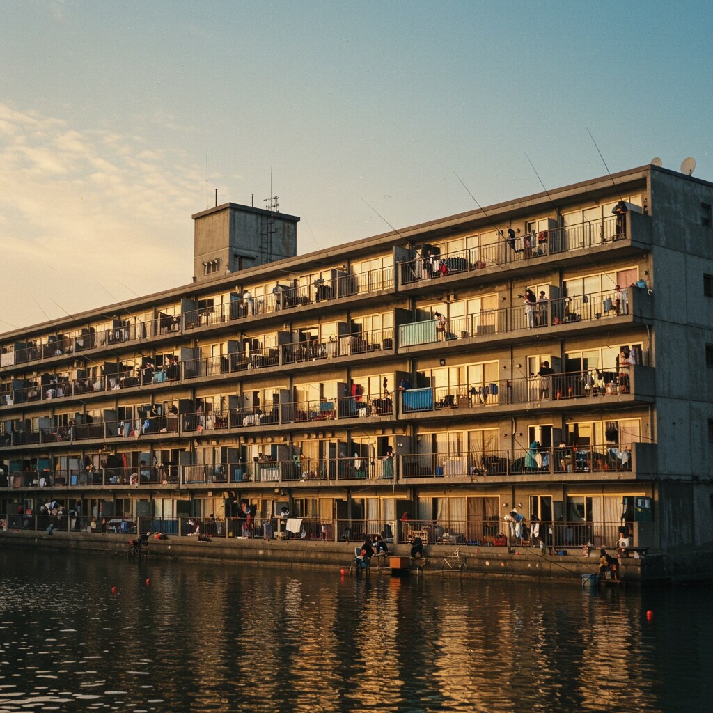 かつてあった釣り好きが住む団地。今はもうない | の人気AIイラスト・グラビア