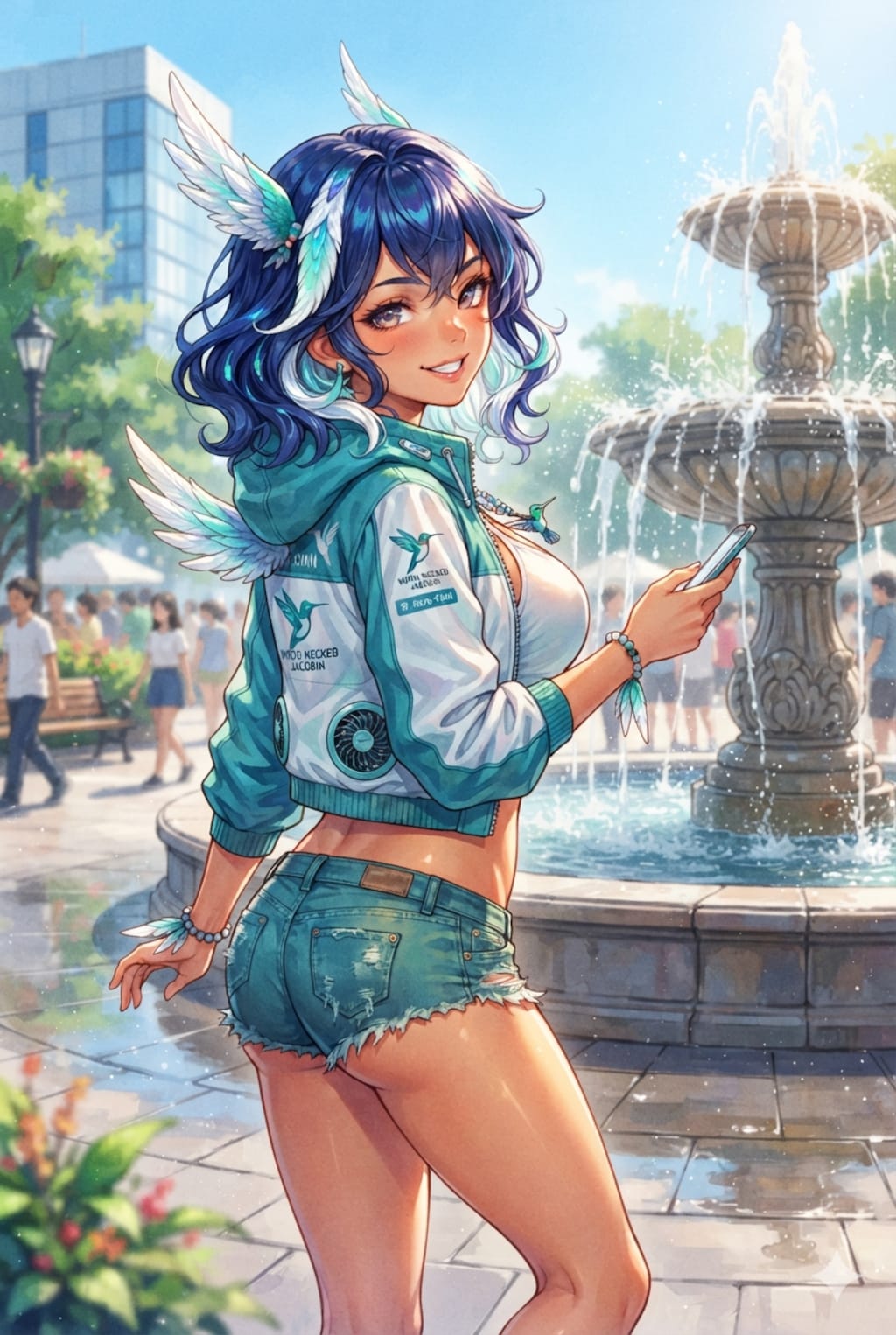 ハチドリ擬人化(空調服)