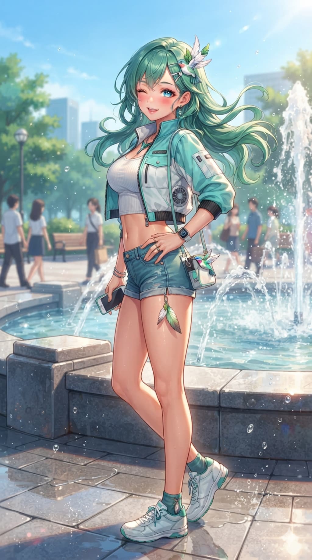 ハチドリ擬人化(空調服)