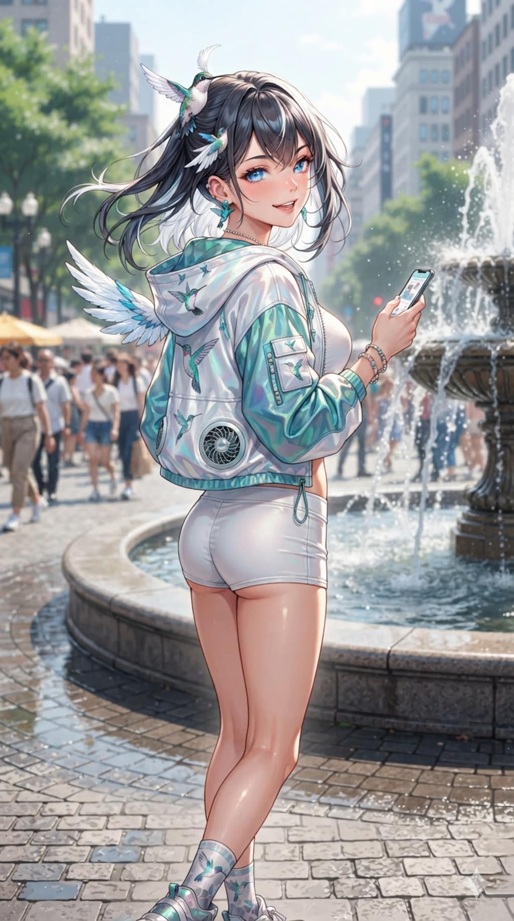 ハチドリ擬人化(空調服)
