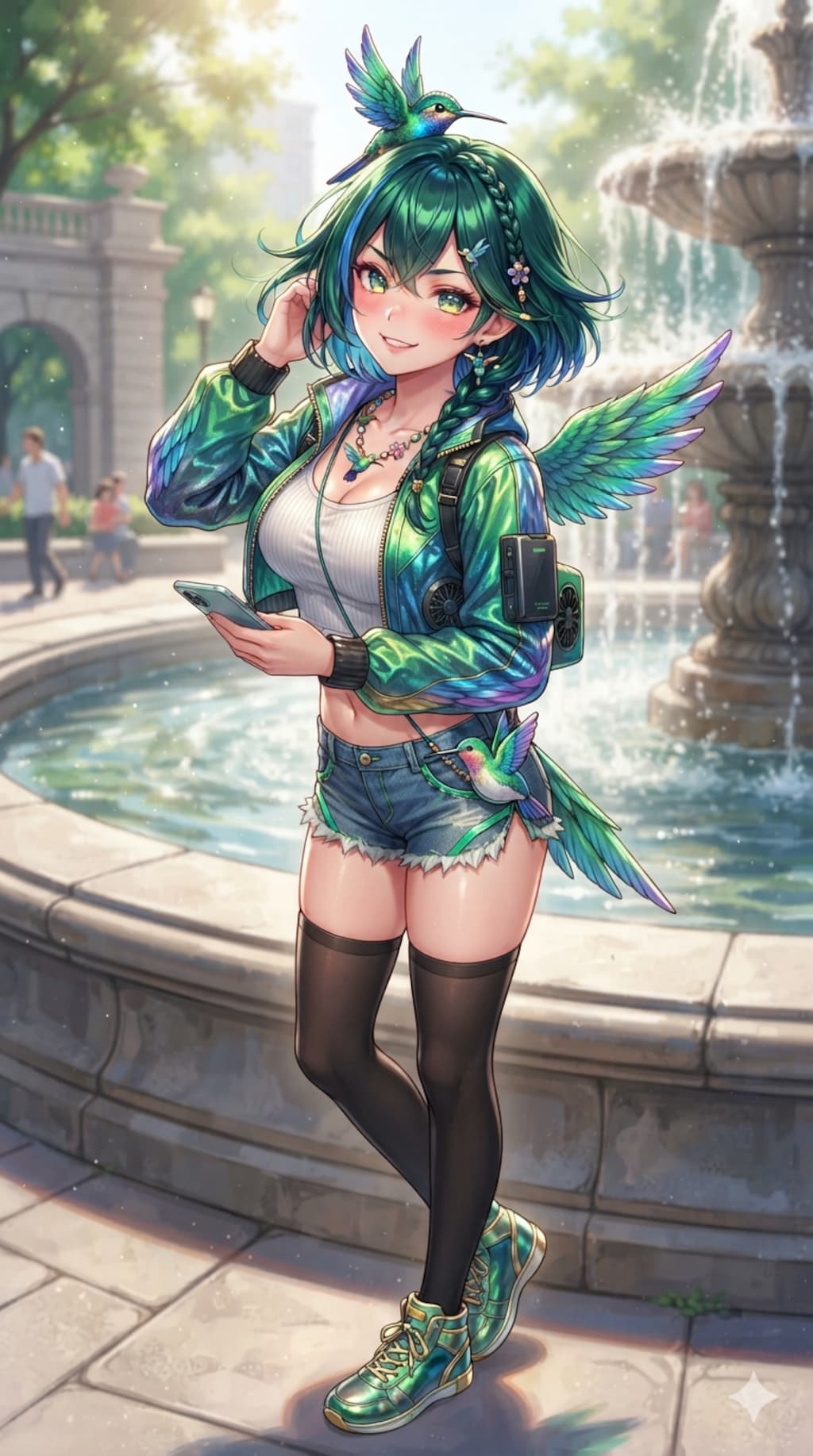 ハチドリ擬人化(空調服)