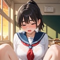 性癖   未使用イラスト⑩  露出編　 ～　放課後調教　空き教室 　～ 5枚目