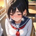 性癖   未使用イラスト⑩  露出編　 ～　放課後調教　空き教室 　～ 2枚目