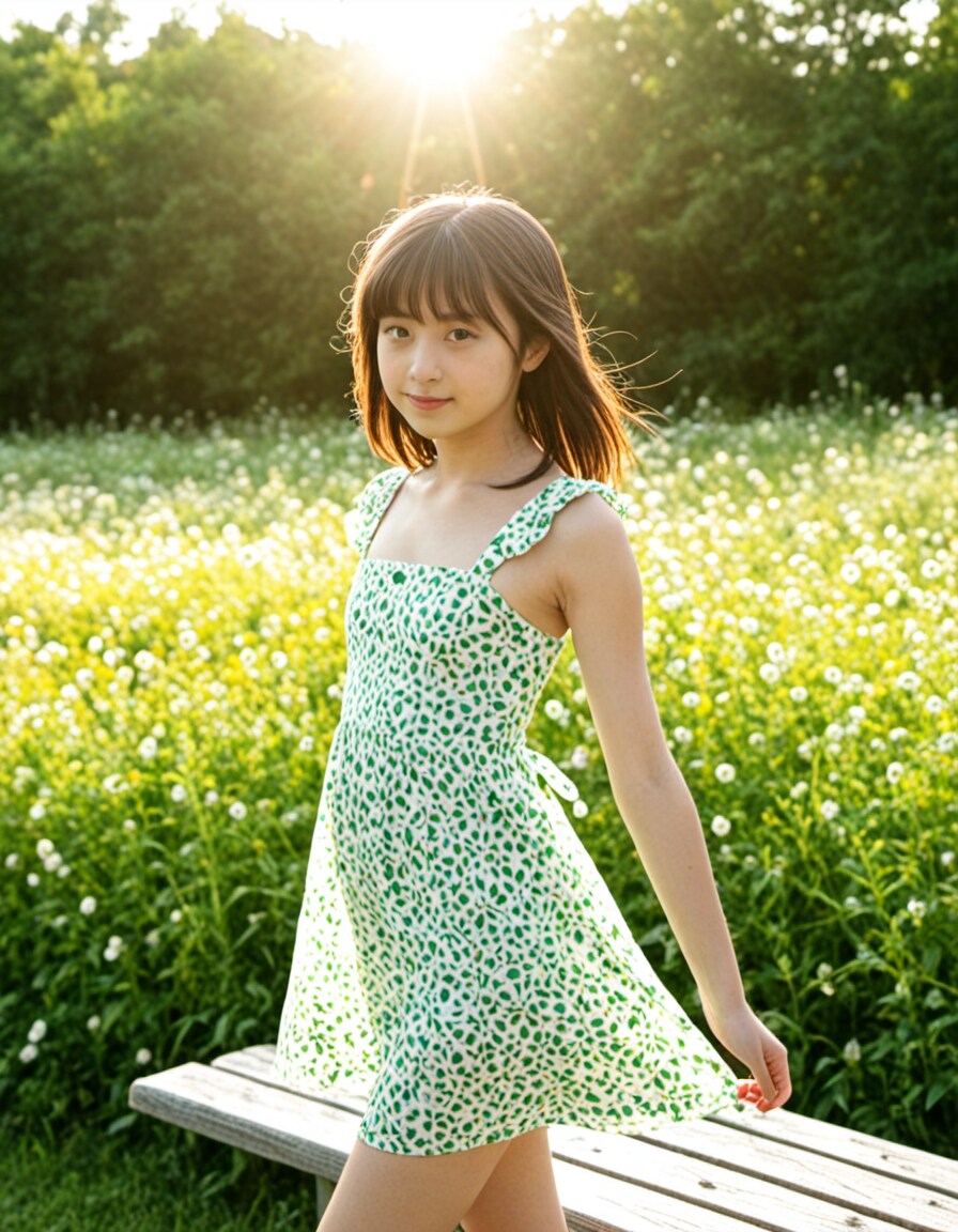 花畑で少女ポートレート_14