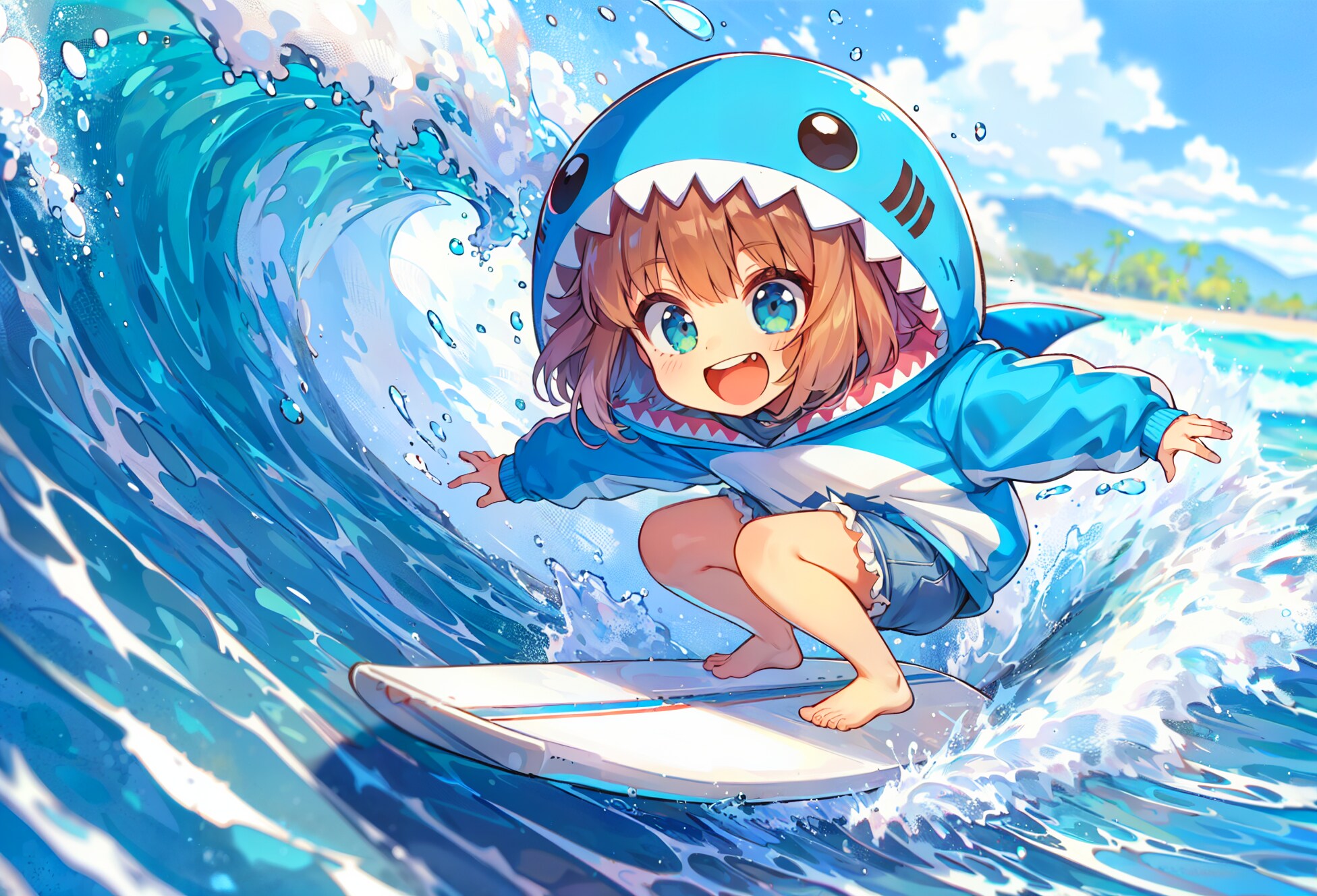 サメのきぐるみ サーフィンver.