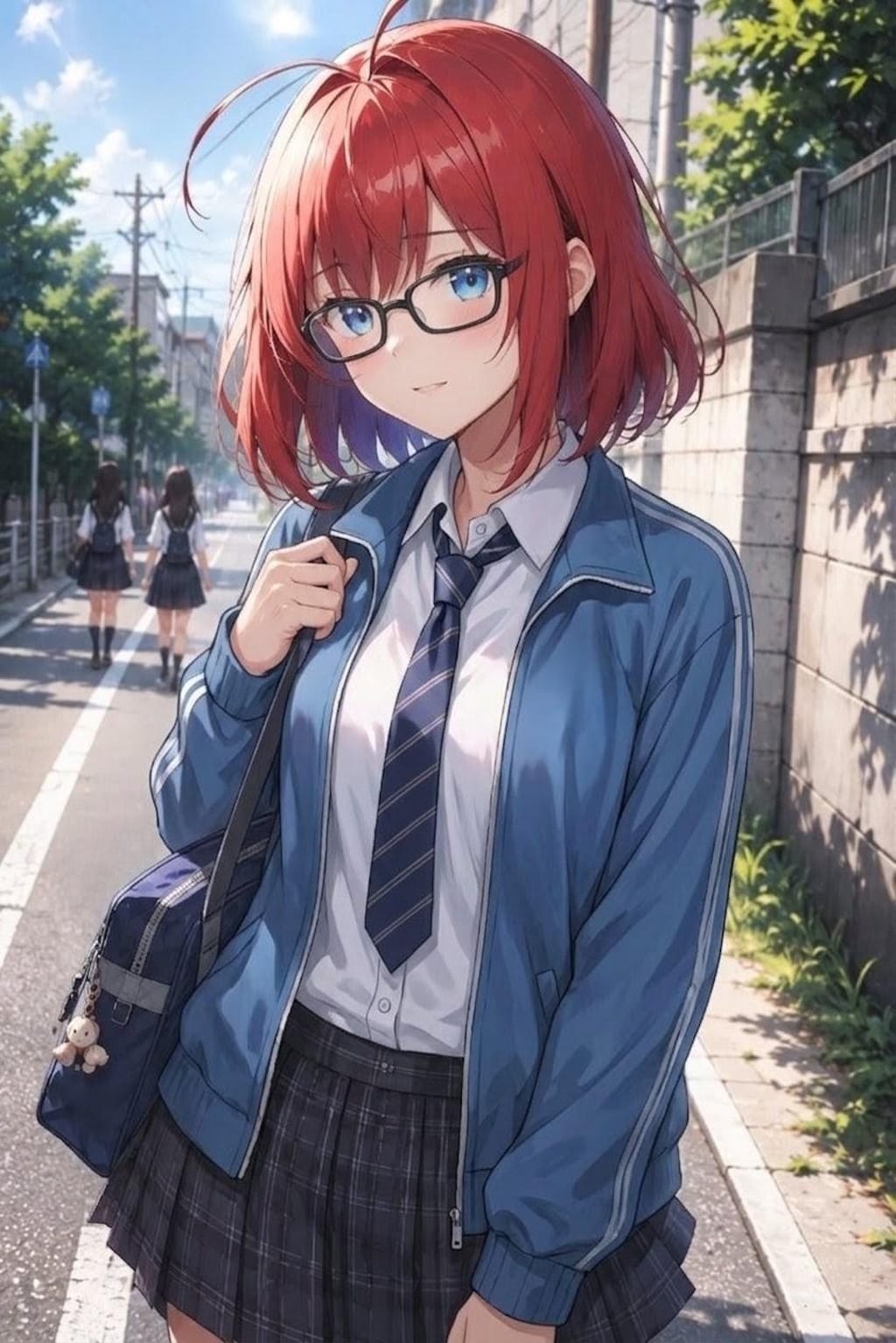 ダサ制服コーデでおはようカエデ