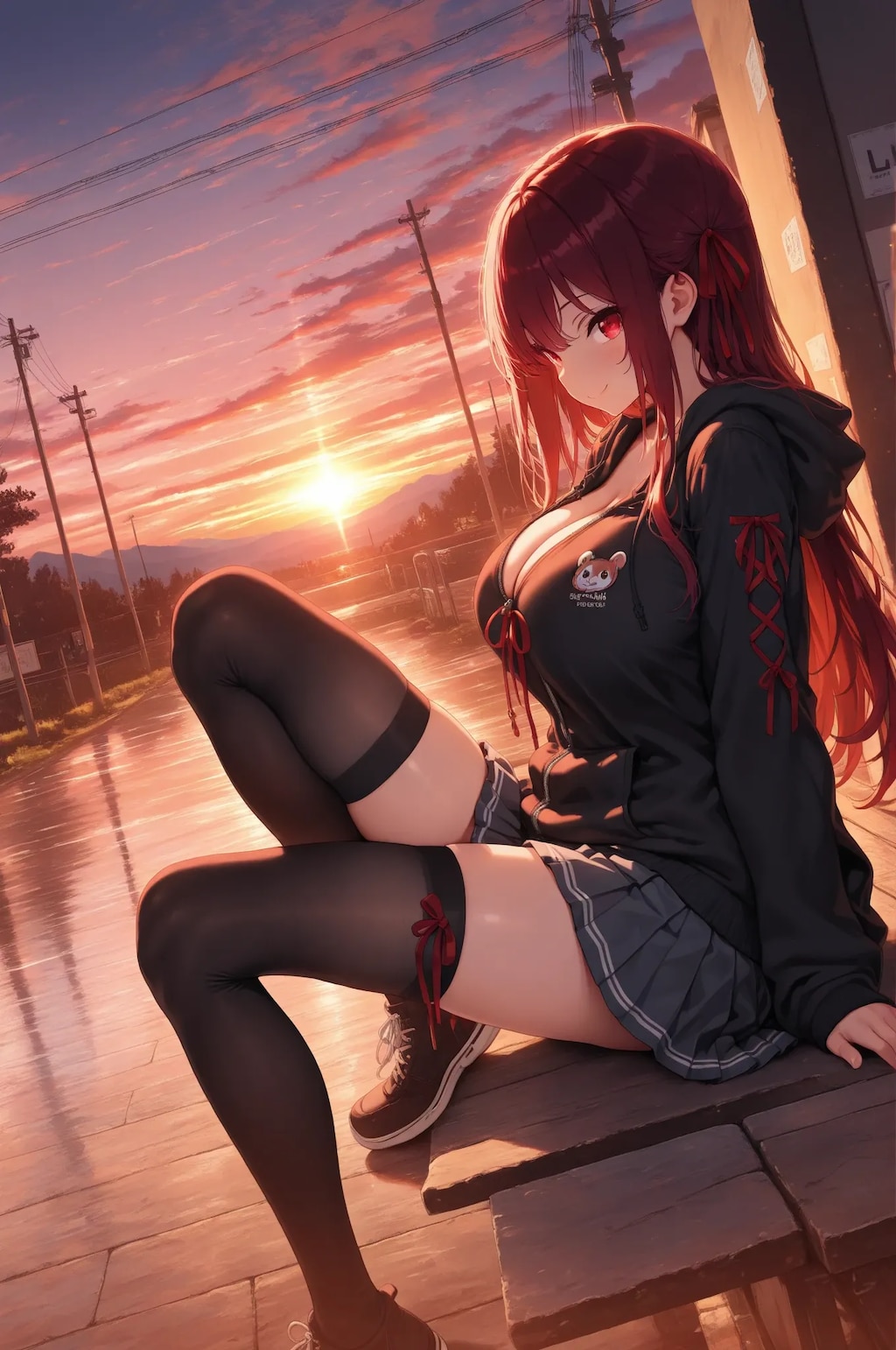 夕焼けが綺麗だね💓