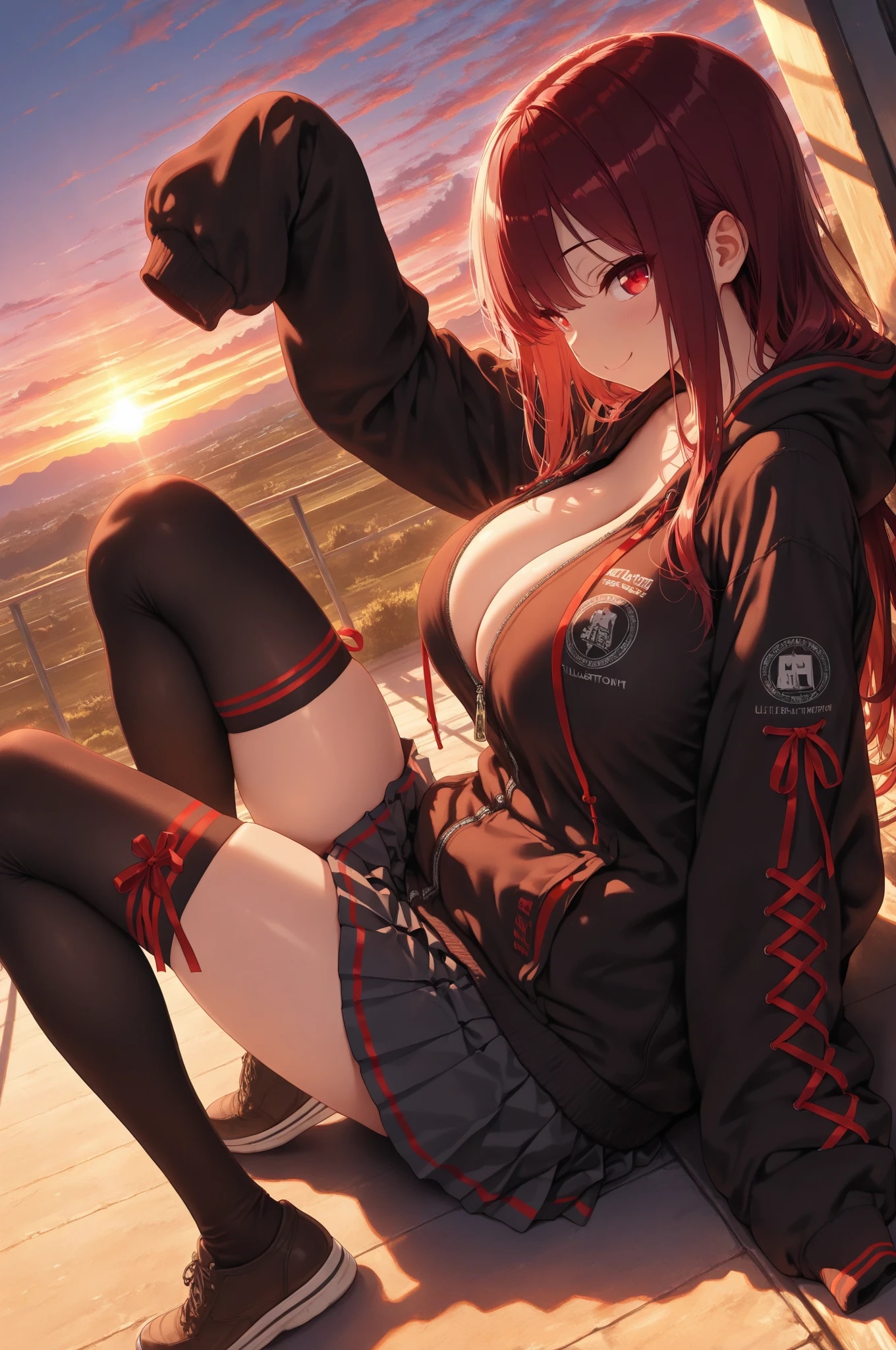 夕焼けが綺麗だね💓 | の人気AIイラスト・グラビア