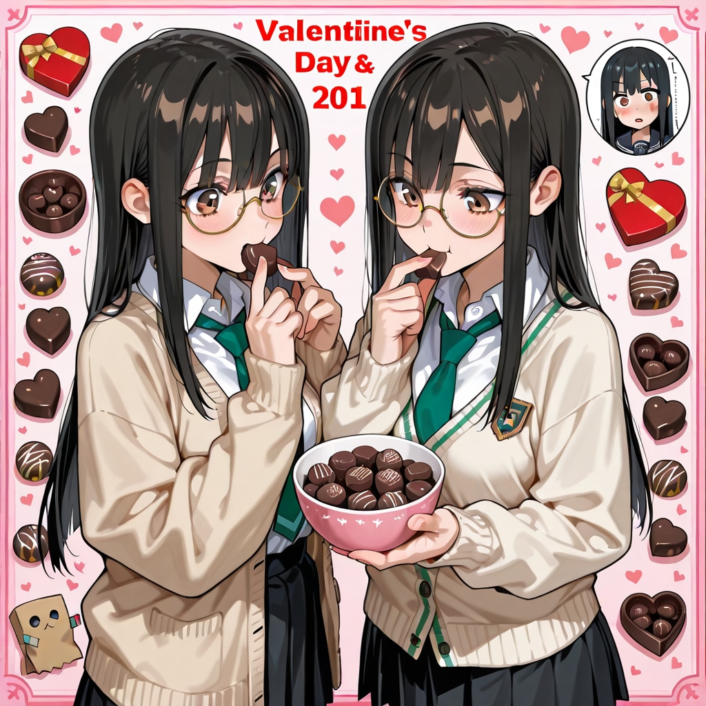 友チョコを食べる