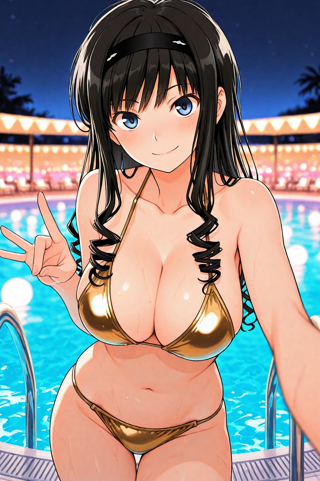 ゴールドビキニな森島はるか👙🌃❤️