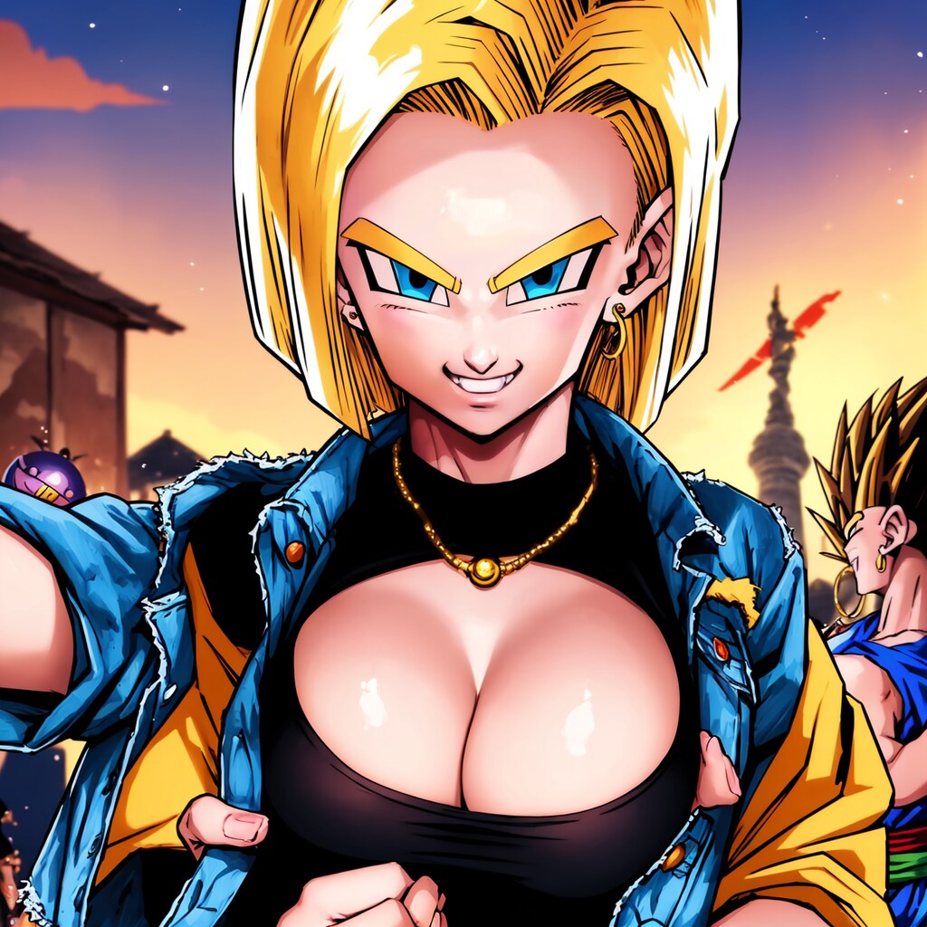 輝く金髪の美女！ドラゴンボールの人造人間18号がセクシーに魅了する