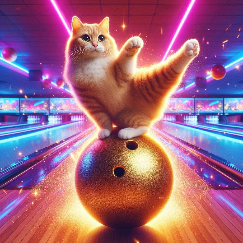 ゴールデンボーリングする猫