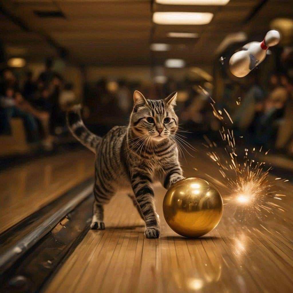 ゴールデンボーリングする猫