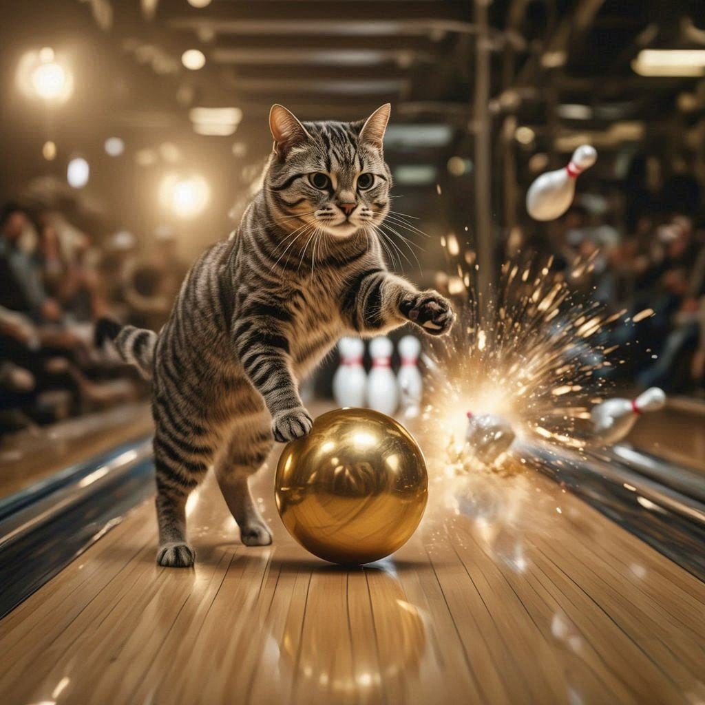 ゴールデンボーリングする猫