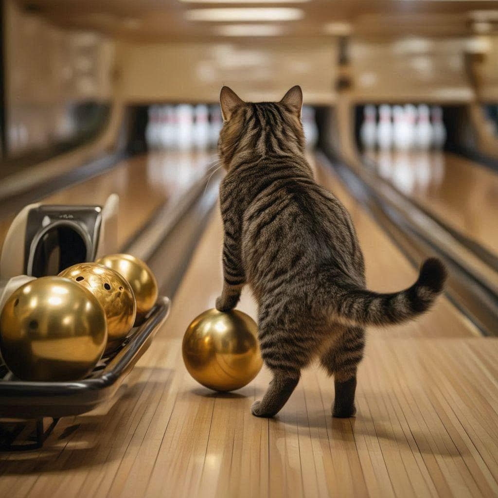 ゴールデンボーリングする猫