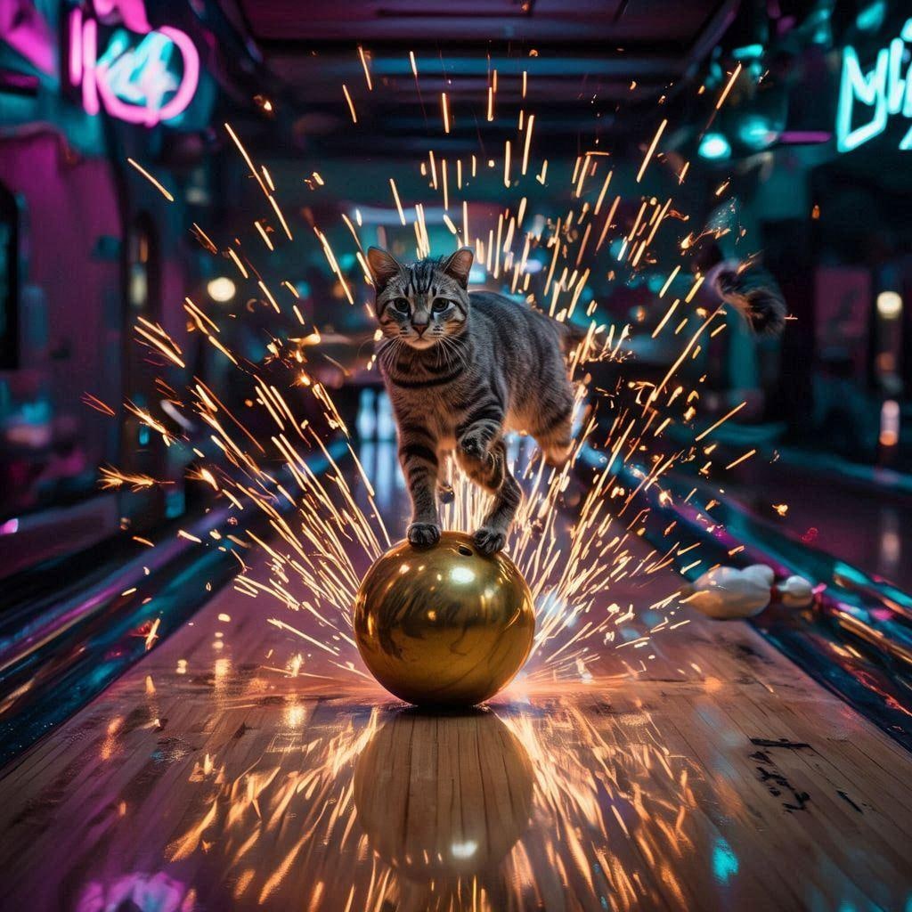 ゴールデンボーリングする猫