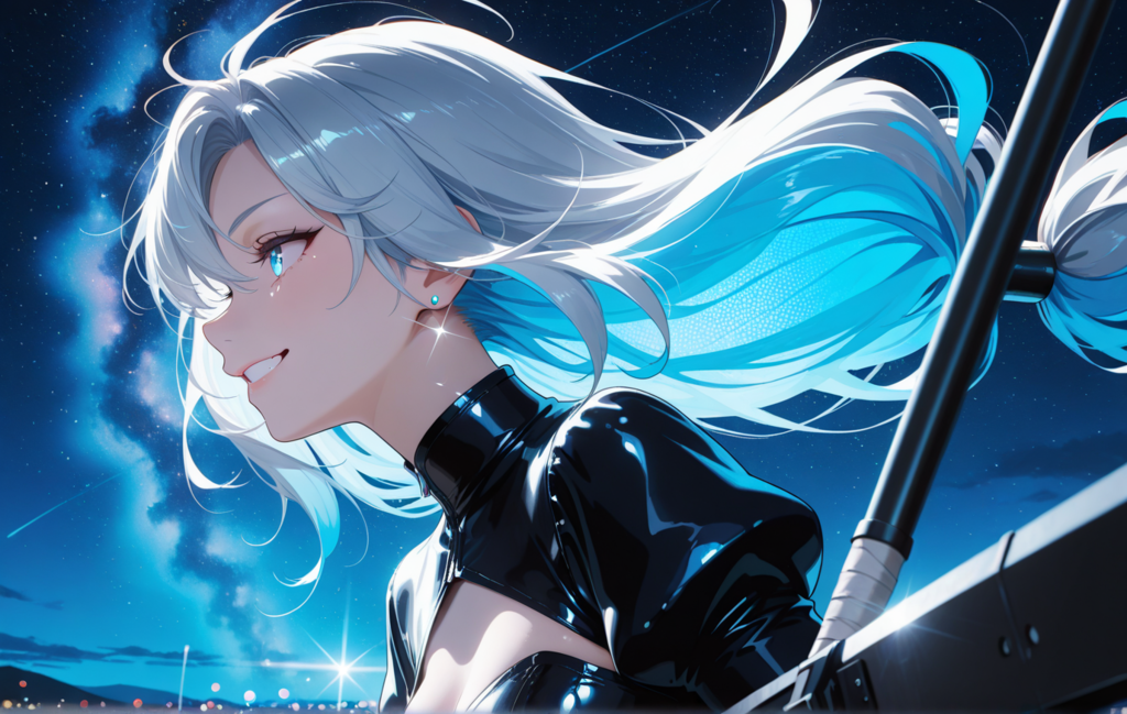 青の執行者、夜空を斬る✨