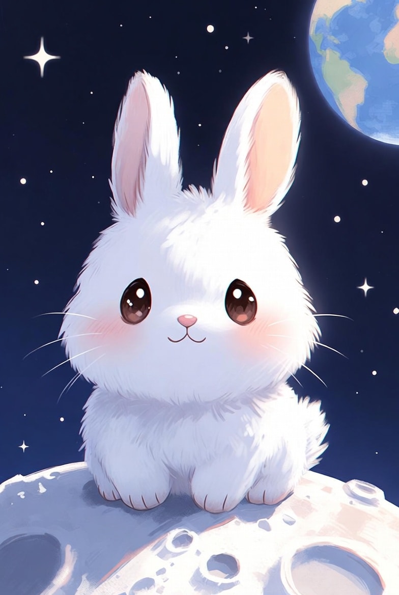 月の上のうさぎ | の人気AIイラスト・グラビア