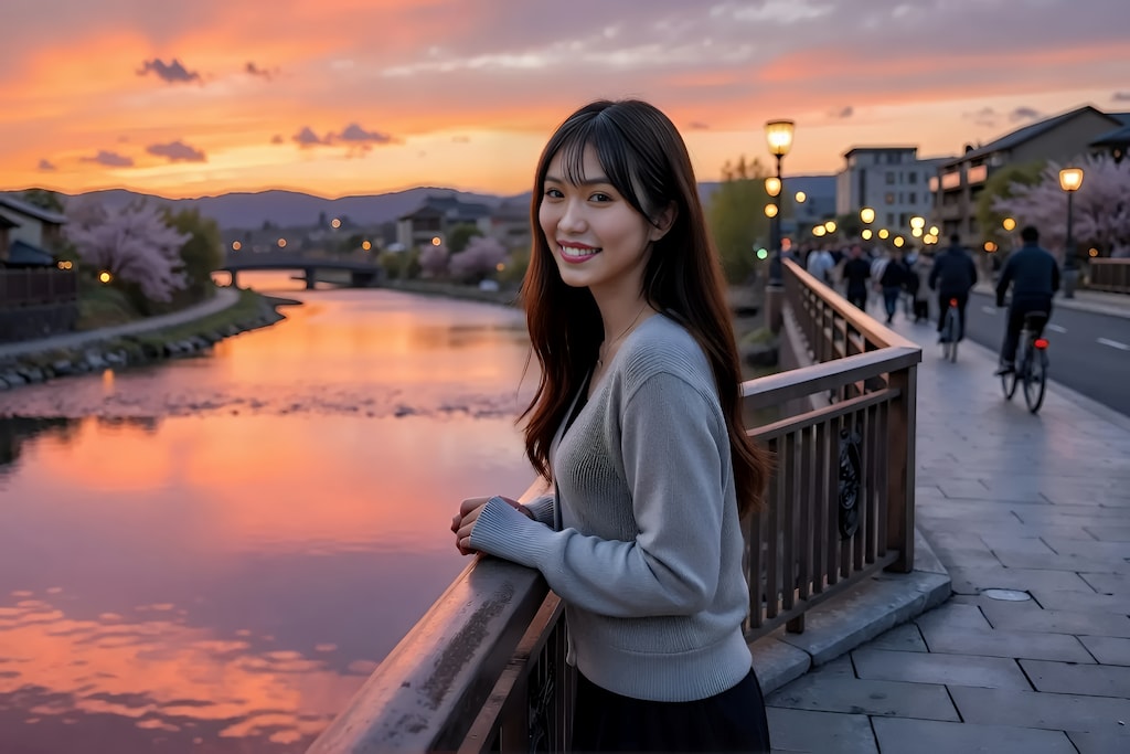 橋の上の夕暮れ🌆