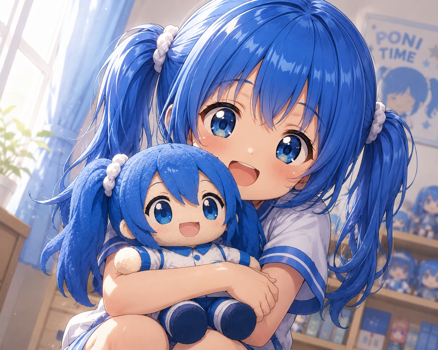 青髪ツインテ少女