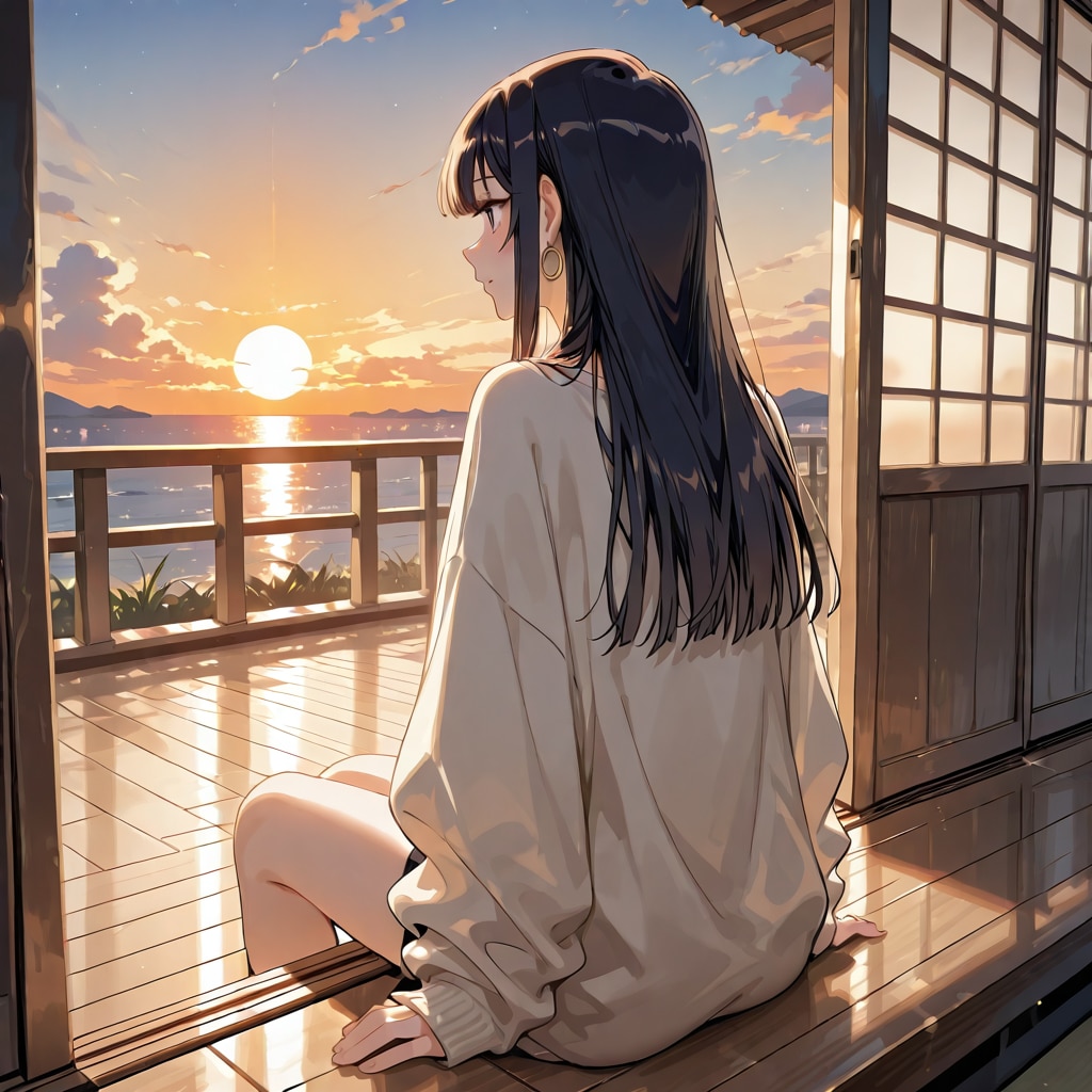 夕日が綺麗...