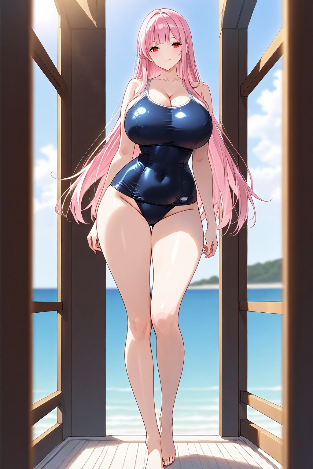 ピンク髪のお姉さん　スク水編