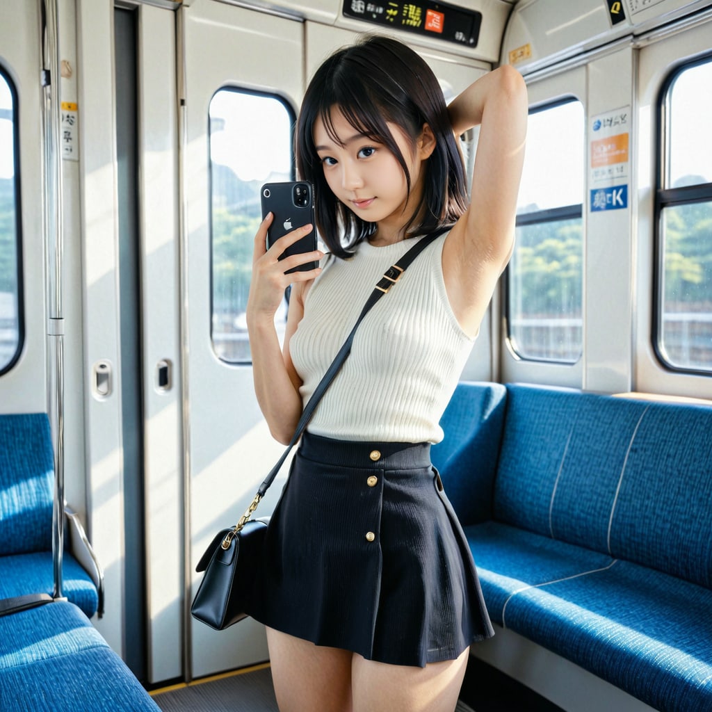 電車の中でスマホ