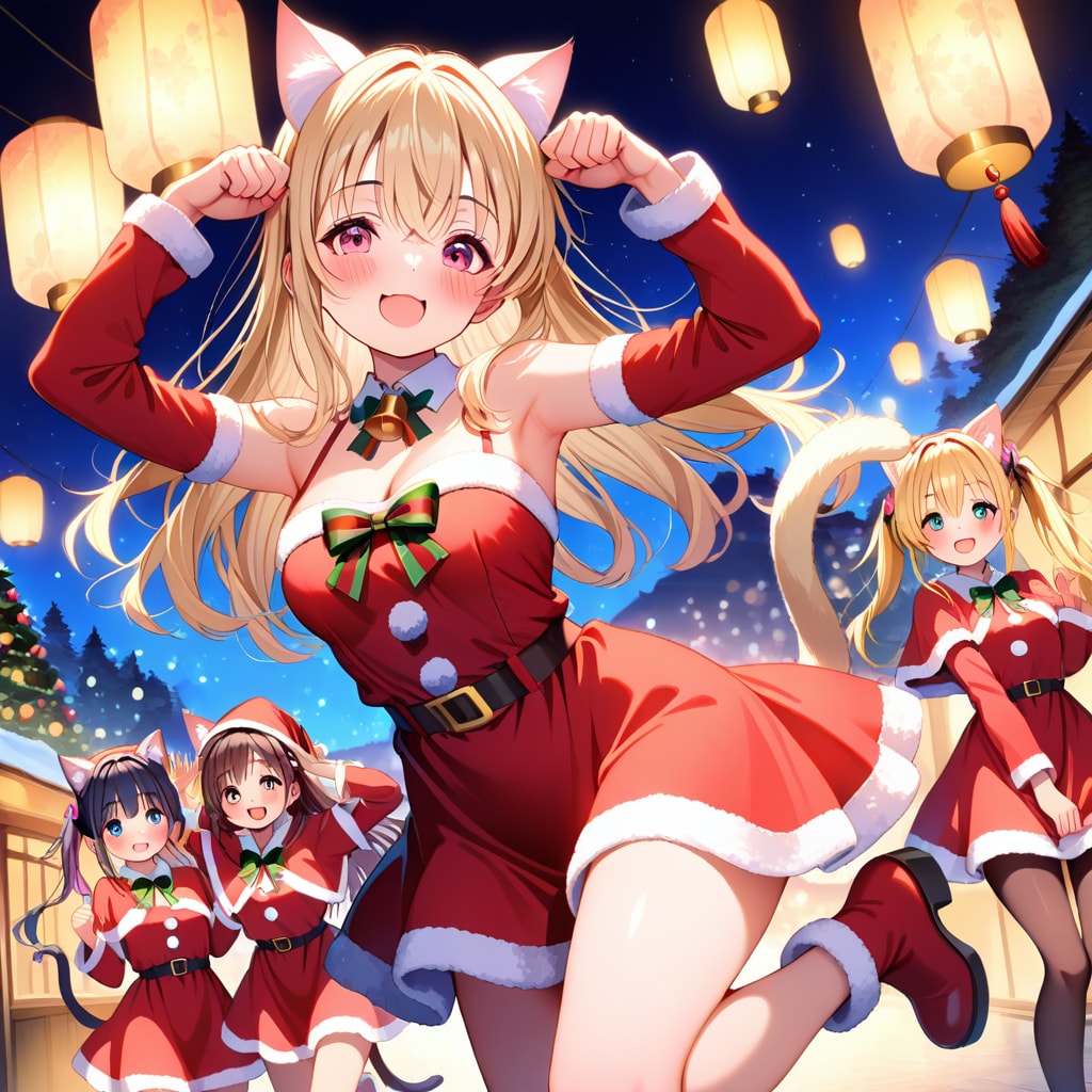 猫たちもクリスマス　No.204　2025年12月19日(金) | の人気AIイラスト・グラビア