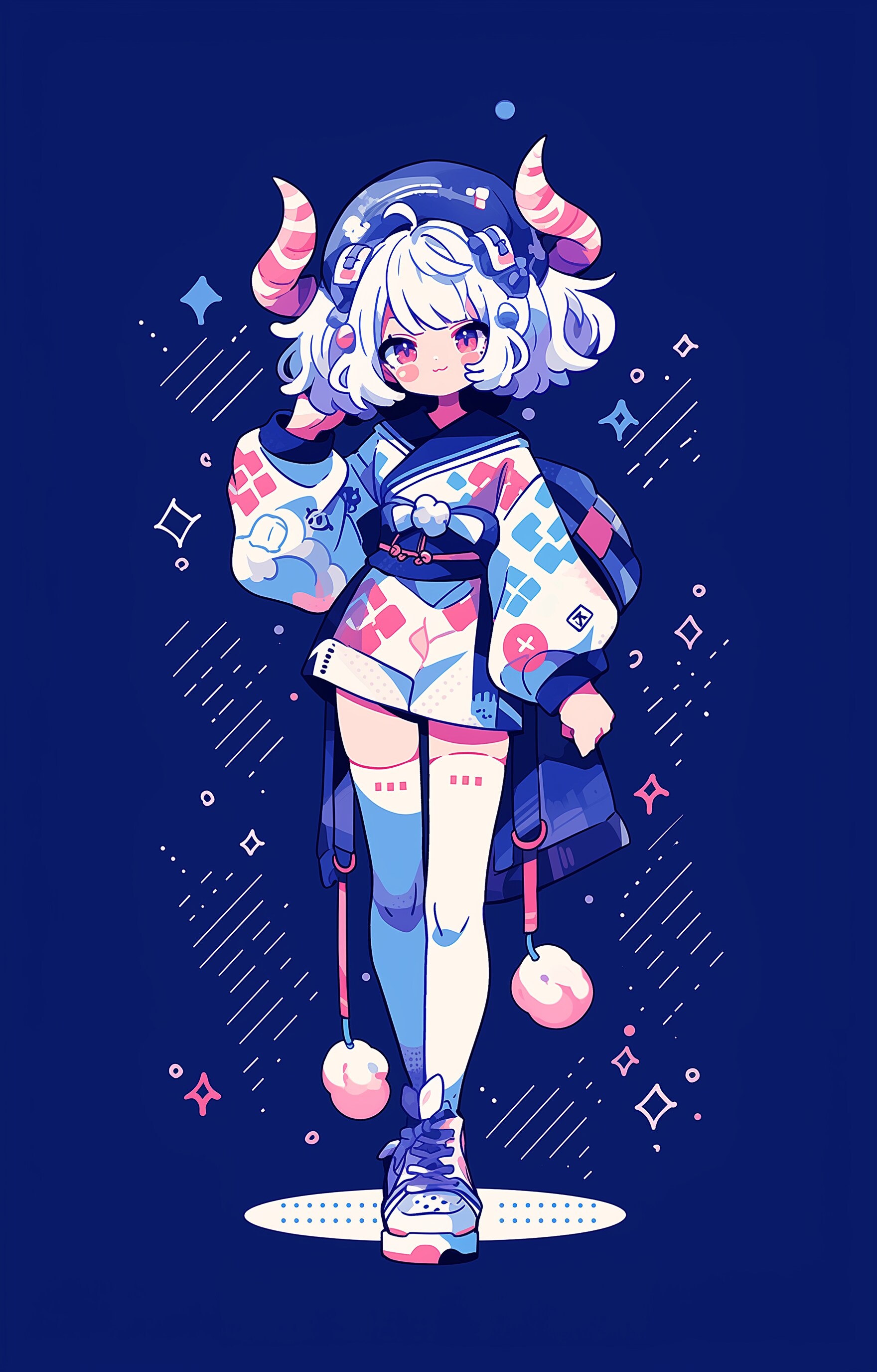 セーラー帯ツノ牛ガール