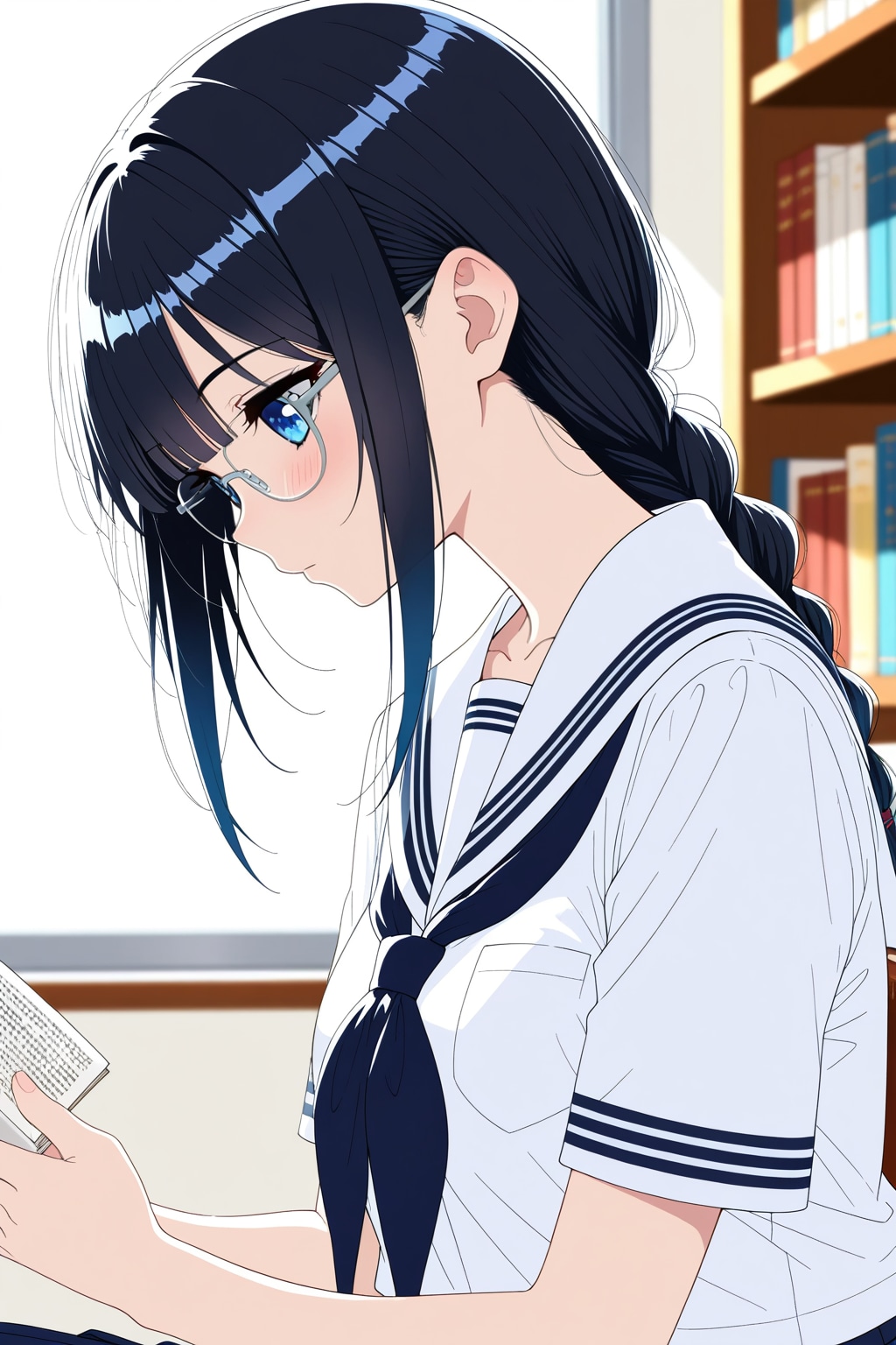 真剣に読書してるしおりちゃん