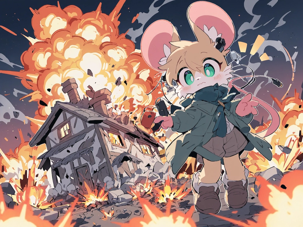 ドジっ子な爆弾魔のねずみの男の子！