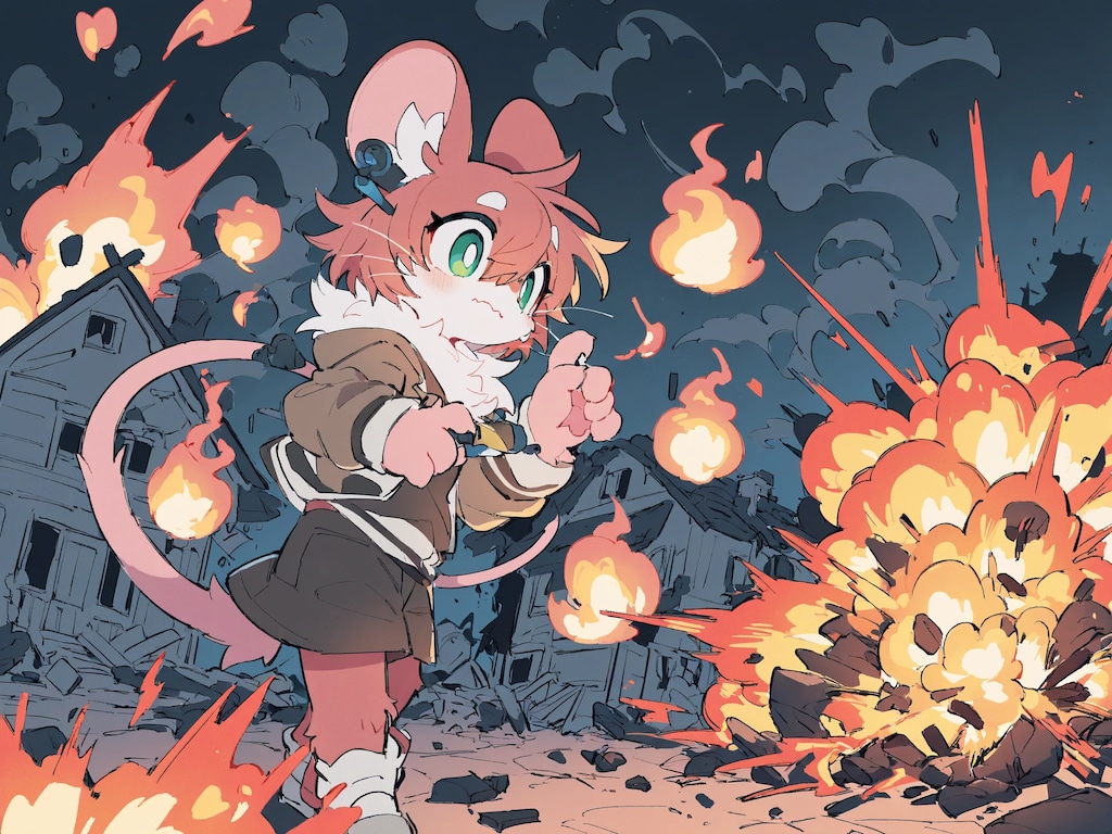 ドジっ子な爆弾魔のねずみの男の子！