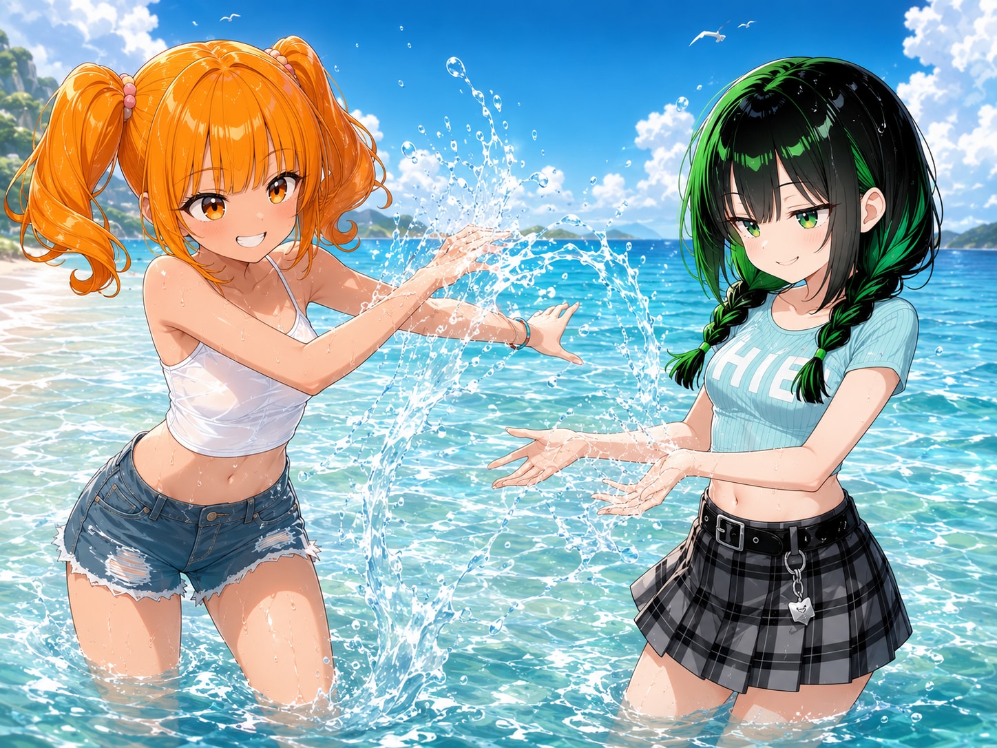 🍊2人で海💚