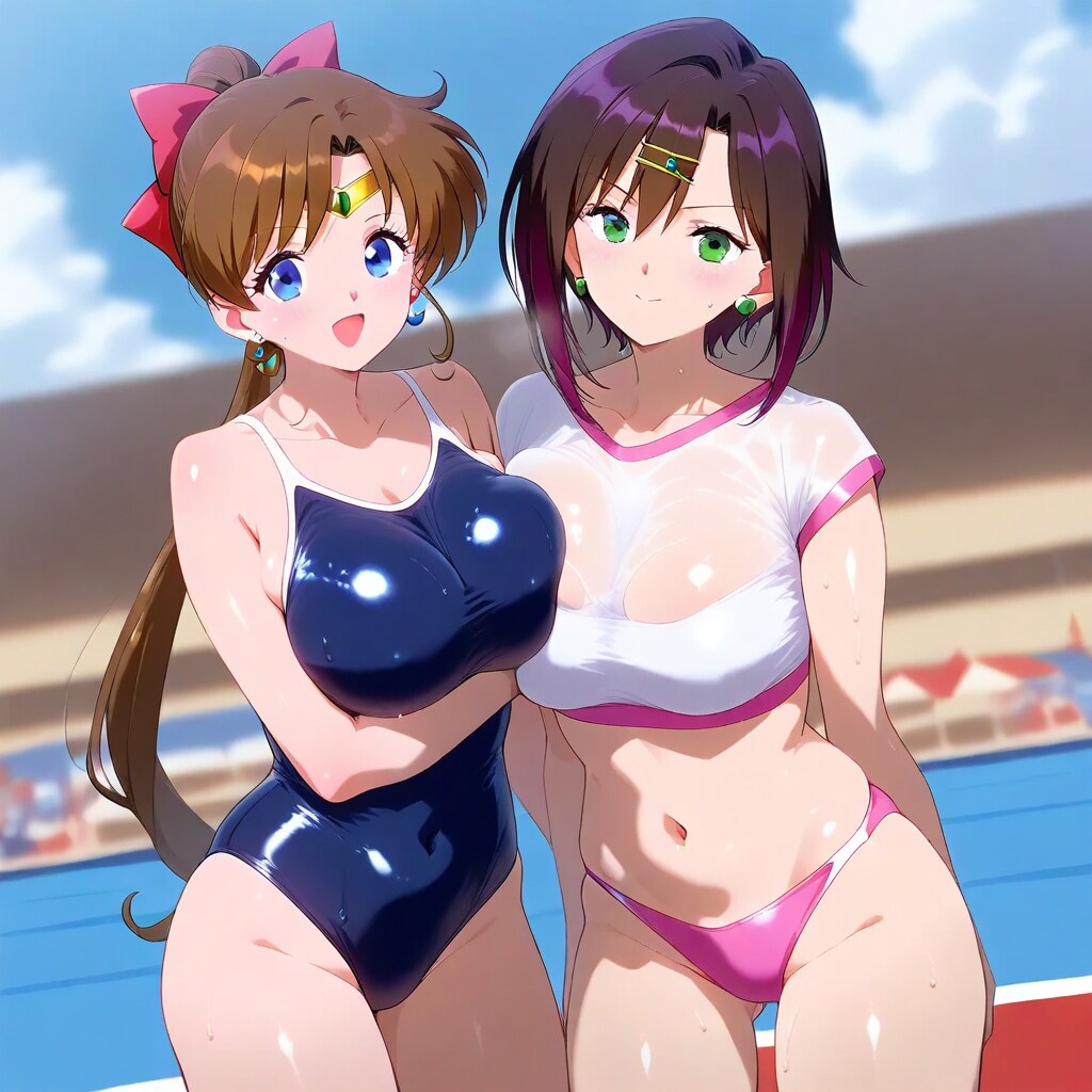 ヘアーゴムの代わりにリボンをつけた木野まこと